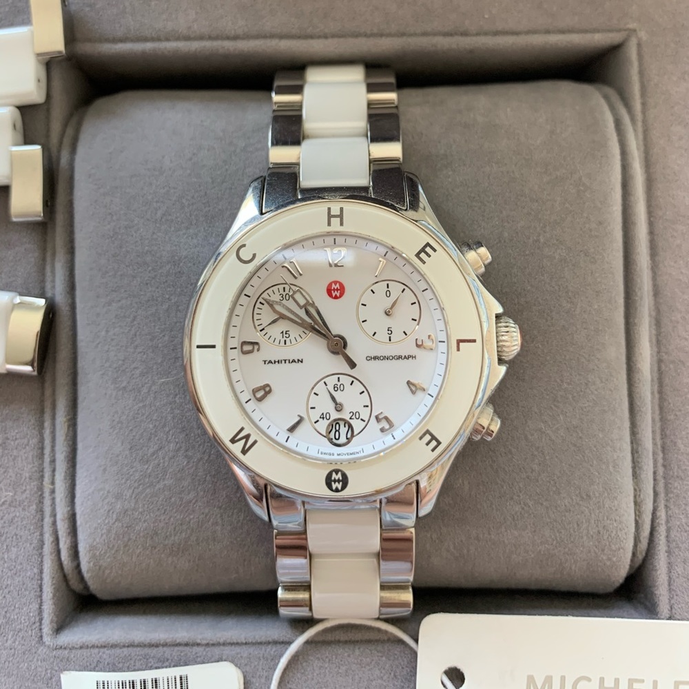 Michele Ceramic and Stainless Steel Watch